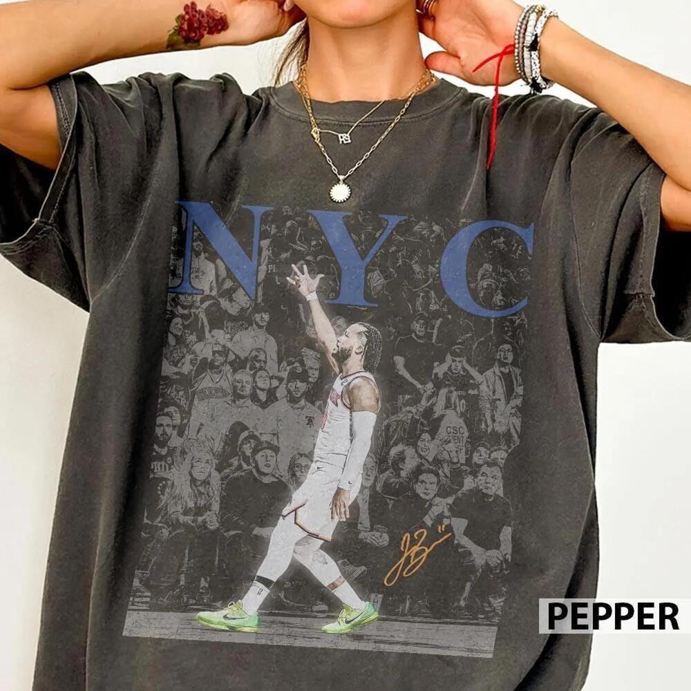 Jalen Brunson 11 Captain New York Basketball Bootleg Rap T Shirt